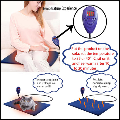 Electric Pet Heat Pad Heating Mat Dog with 2 Cloth Covers