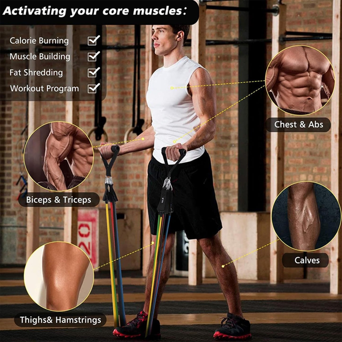 Heavy Duty Resistance Band Set 150Lbs