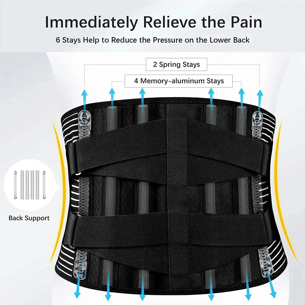 Lower Back Brace Waist Support Belt Lumbar Support Belt for Men Women