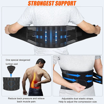 Lower Back Brace Waist Support Belt Lumbar Support Belt for Men Women