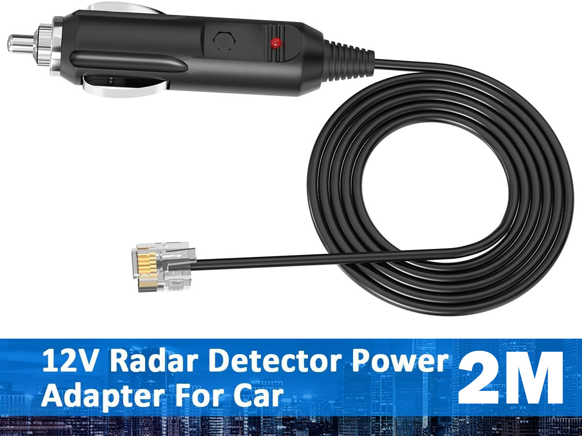 2M RJ11 Power Cable Cord for Uniden Escort Beltronics Valentine V1 Radar