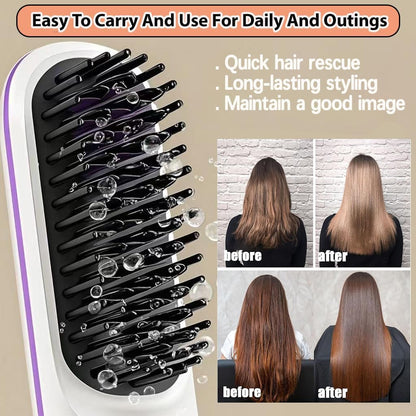 Cordless LCD Hair Straightening Brush