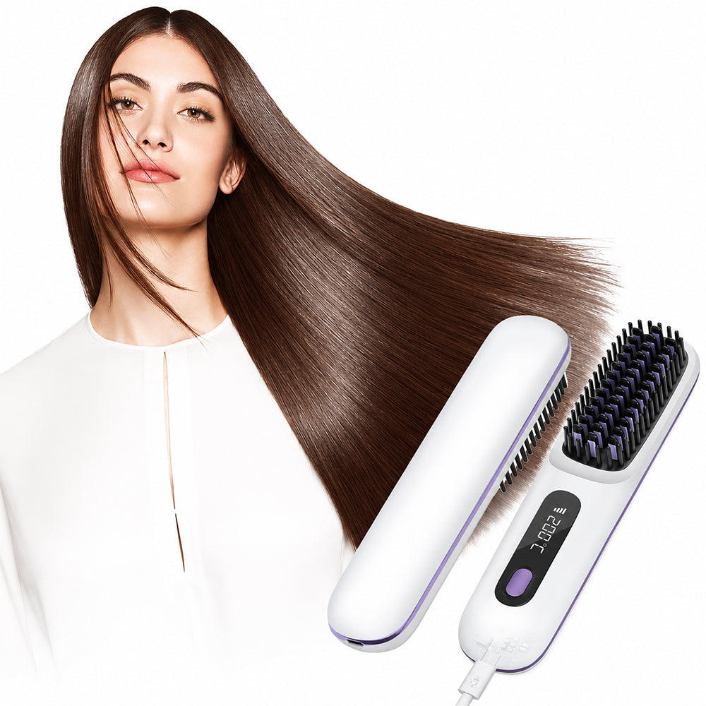 Cordless LCD Hair Straightening Brush