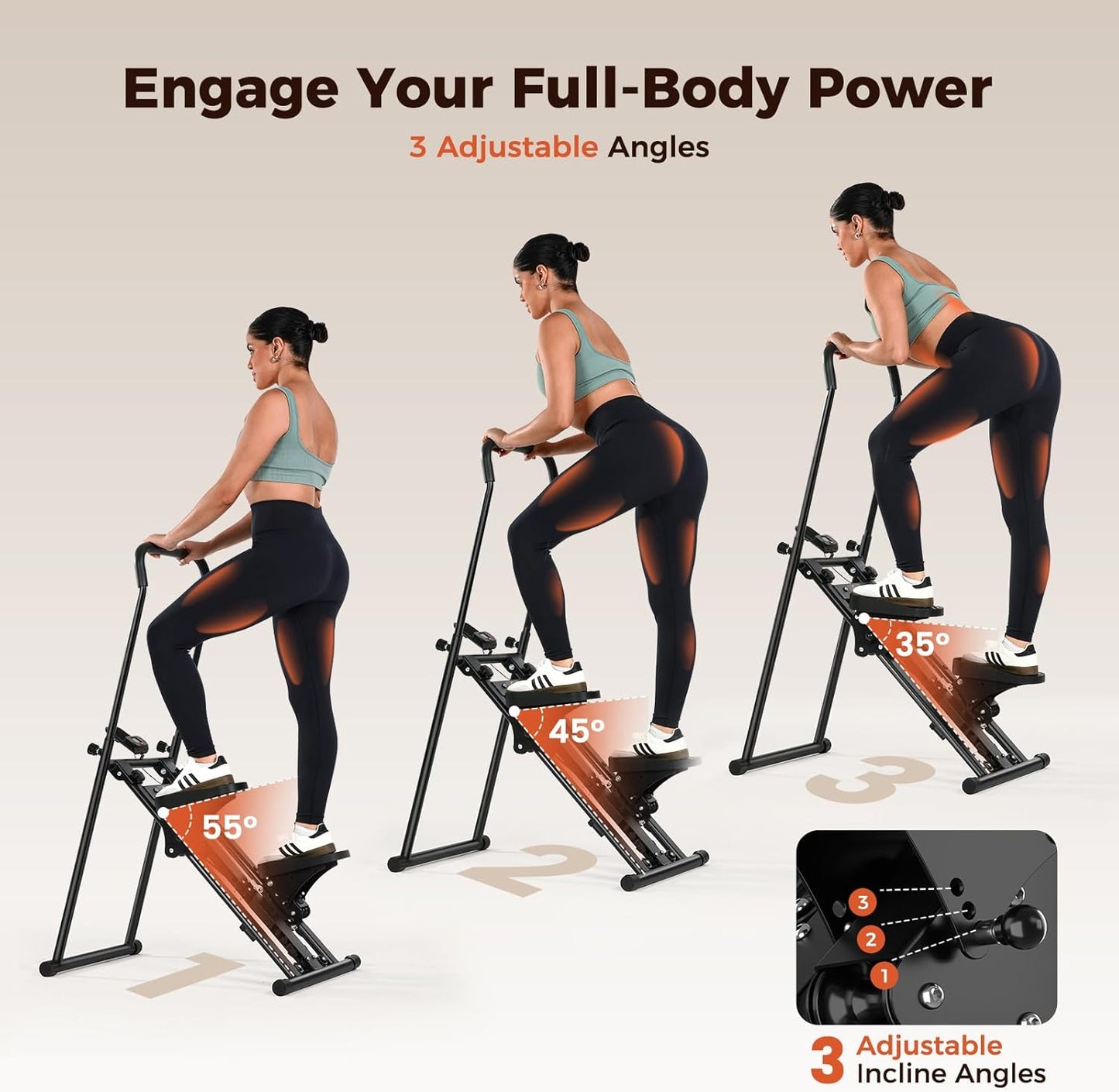 Foldable Stair Stepper for Exercise at Home Fitness Steppers