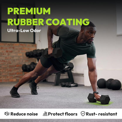 15kg Rubber Hex Dumbbell