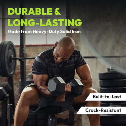 15kg Rubber Hex Dumbbell