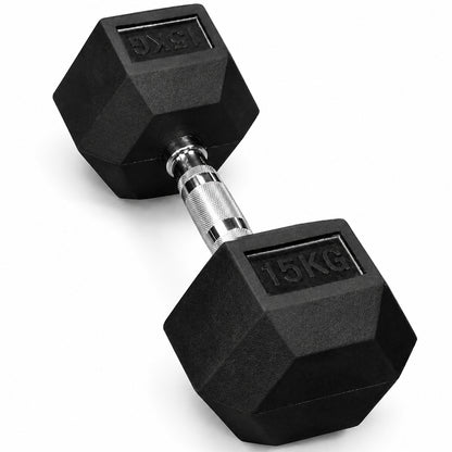 15kg Rubber Hex Dumbbell