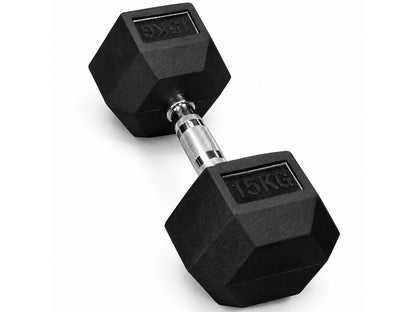 15kg Rubber Hex Dumbbell