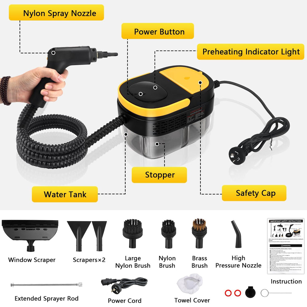 Steam Cleaner - 2500W High Pressure Steam Cleaner Portable Cleaning Machine
