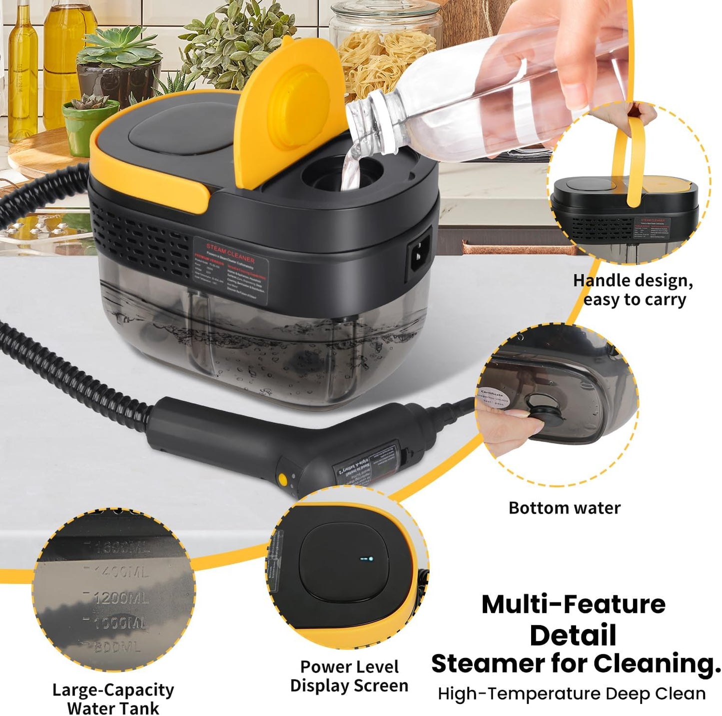 Steam Cleaner - 2500W High Pressure Steam Cleaner Portable Cleaning Machine