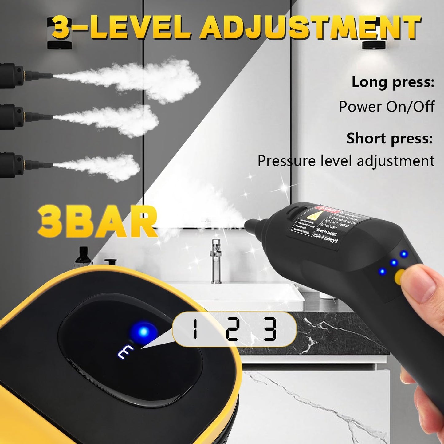 Steam Cleaner - 2500W High Pressure Steam Cleaner Portable Cleaning Machine