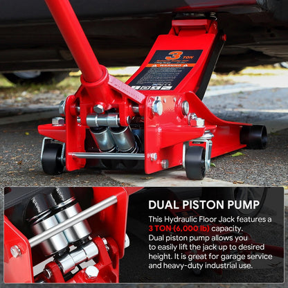 3 Ton Hydraulic Floor Jack Low Profile Car Trolley Jack
