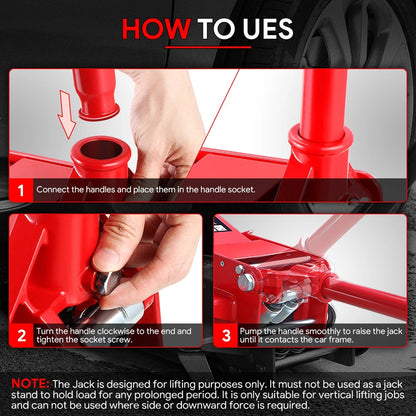 3 Ton Hydraulic Floor Jack Low Profile Car Trolley Jack