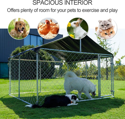 Outdoor Dog Run with Shade Sail 4x3x1.8m