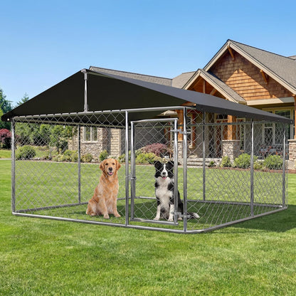 Outdoor Dog Run with Shade Sail 3 x 3 x 1.8m