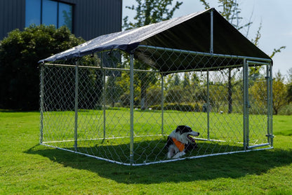 Outdoor Dog Run with Shade Sail 4x3x1.8m
