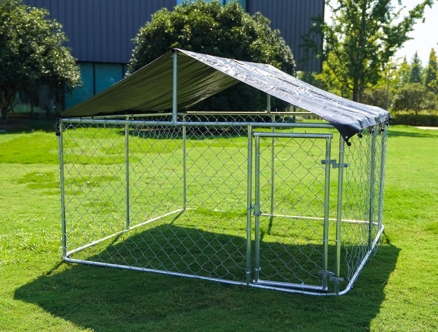Outdoor Dog Run with Shade Sail 3 x 3 x 1.8m