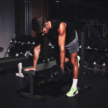 Flat Weight Bench With Rack | Bench Press