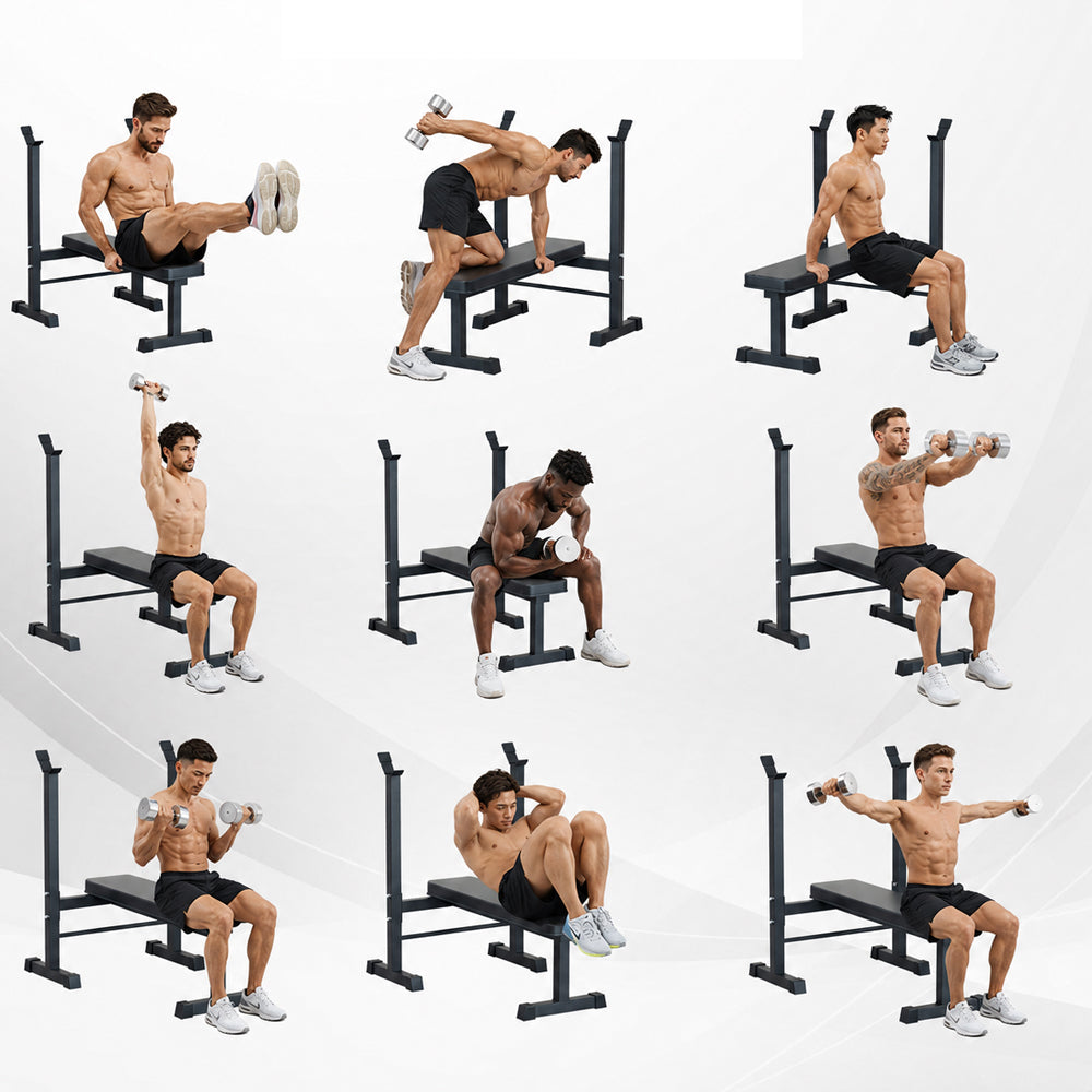 Flat Weight Bench With Rack | Bench Press
