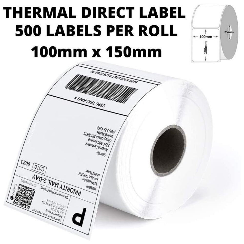 Direct Thermal Labels 100 x 150mm 500 Labels Courier Labels