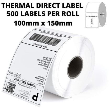 Direct Thermal Labels 100 x 150mm 500 Labels Courier Labels