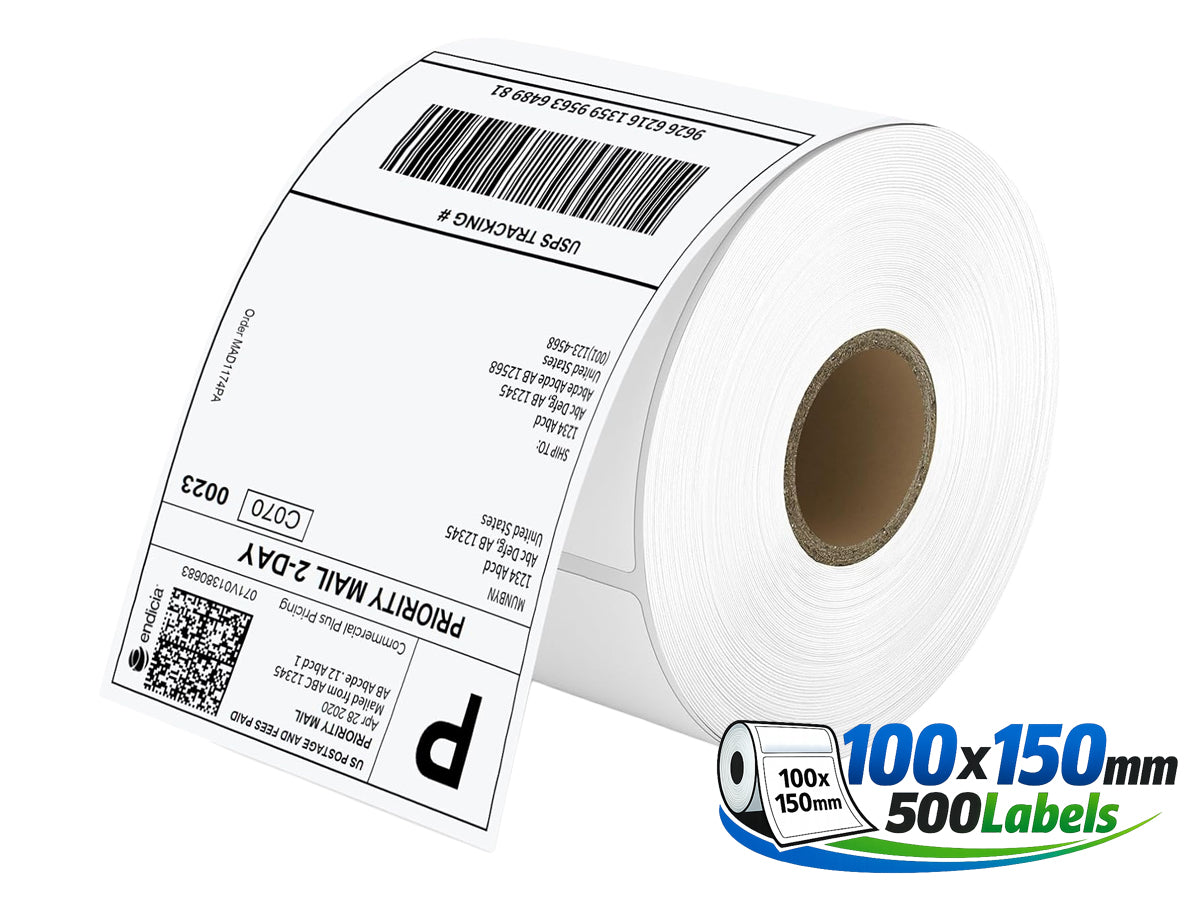 Direct Thermal Labels 100 x 150mm 500 Labels Courier Labels