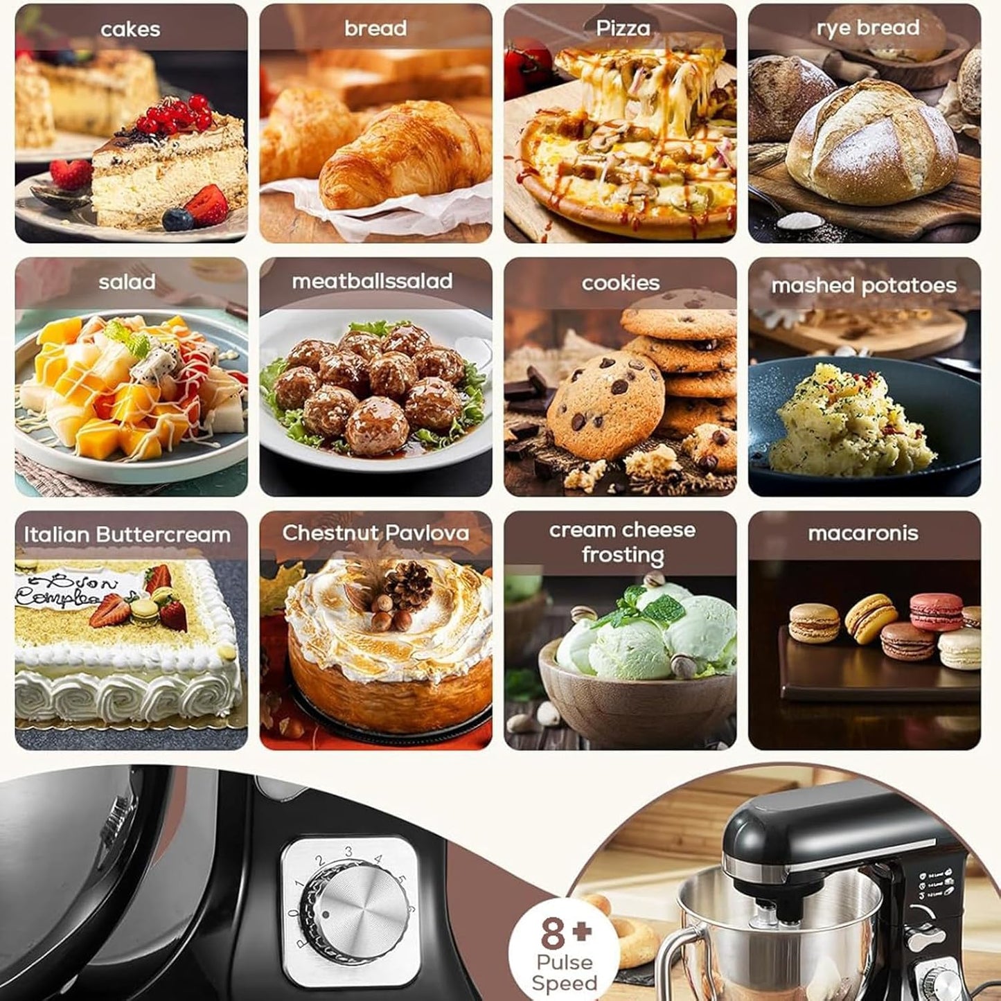 6L Stand Mixer with Blender & Grinder