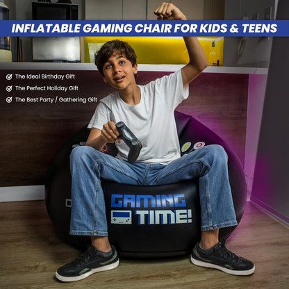 Inflatable Gaming Chair Portable Lounge Chair with Cup Holder