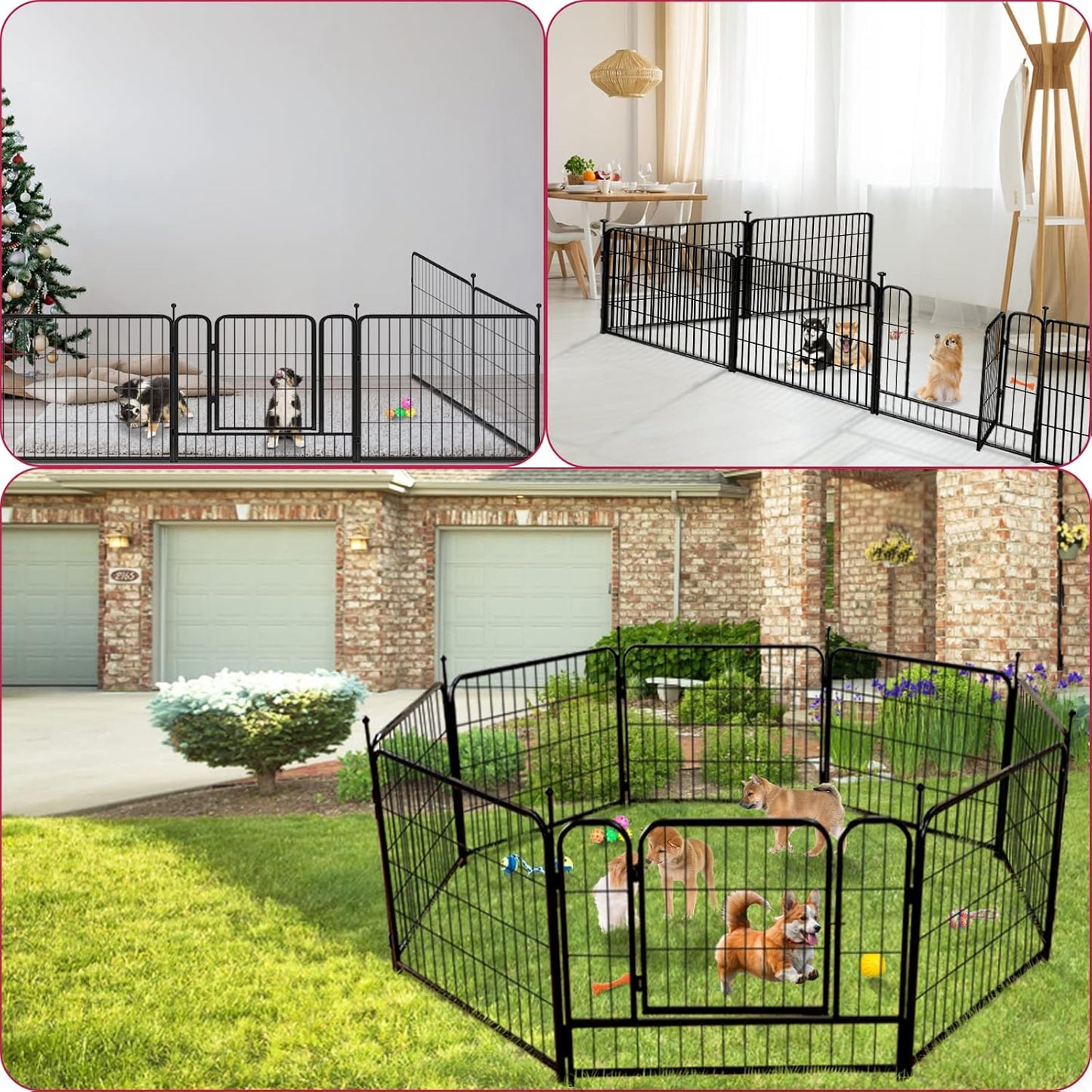 Dog Playpen Pet Playpen Fence 8 Panels