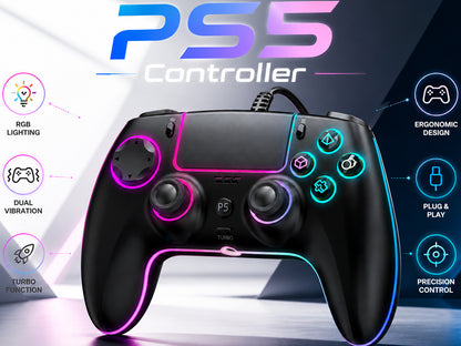 Wired Controller for PS5/PS4 Compatible Replacement