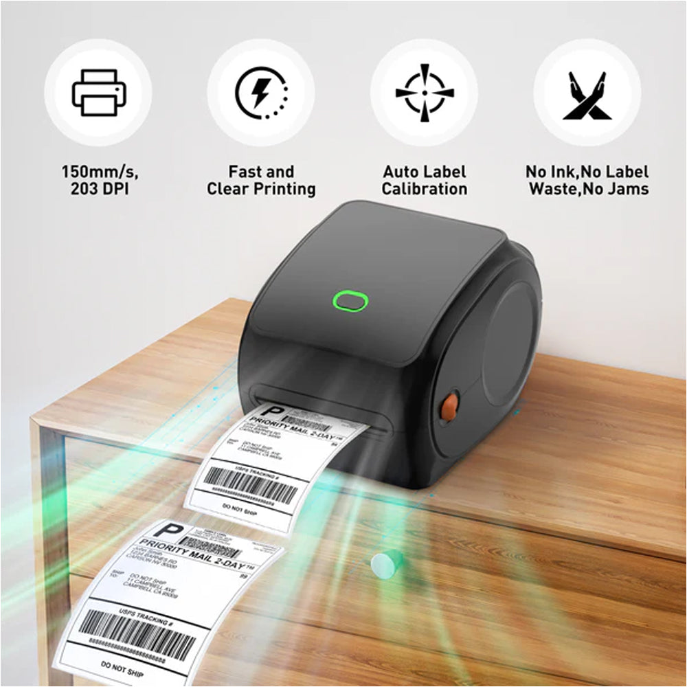 Portable Thermal Label Printer USB & Bluetooth Direct Thermal, High-Speed Printing