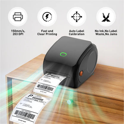 Portable Thermal Label Printer USB & Bluetooth Direct Thermal, High-Speed Printing