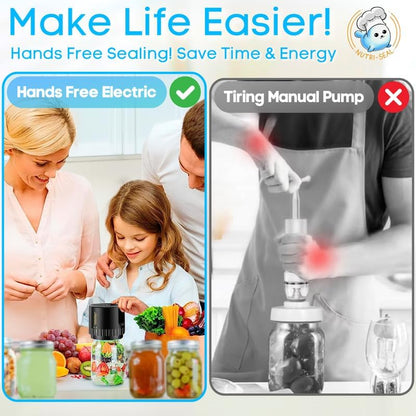 Electric Mason Jar Vacuum Sealer Kit for Food Storage & Preservation