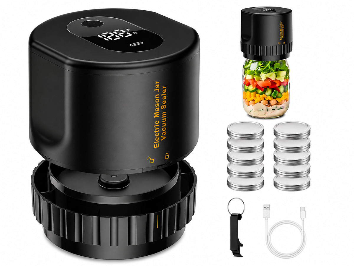 Electric Mason Jar Vacuum Sealer Kit for Food Storage & Preservation