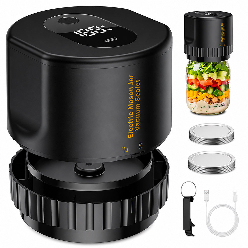 Electric Mason Jar Vacuum Sealer Kit for Food Storage & Preservation
