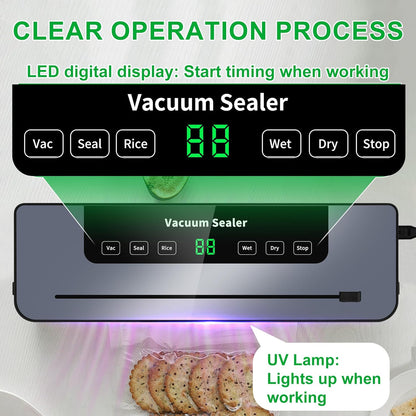 Vacuum Food Sealer Machine with Built-In Cutter