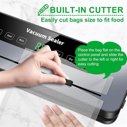 Vacuum Food Sealer Machine with Built-In Cutter