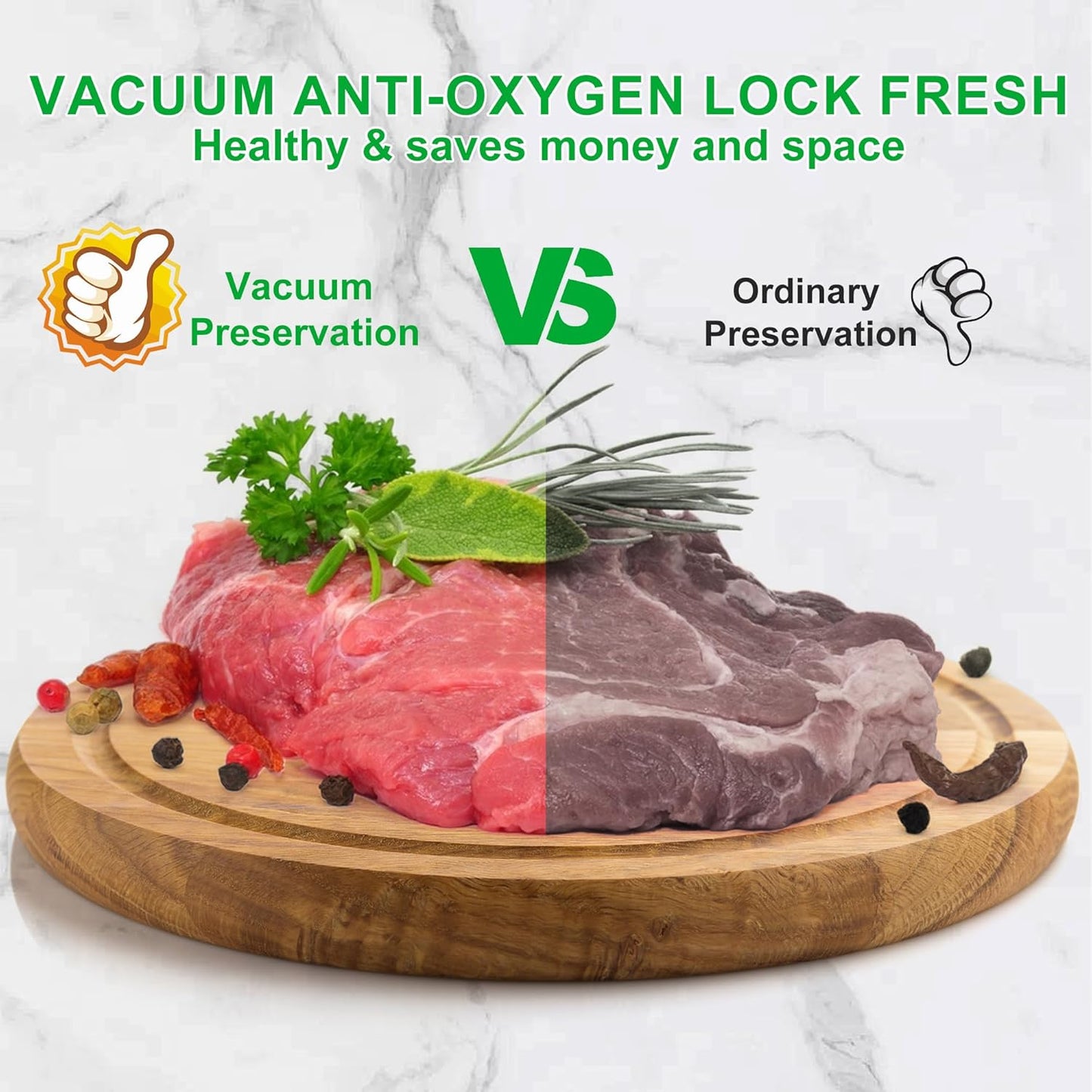 Vacuum Food Sealer Machine with Built-In Cutter