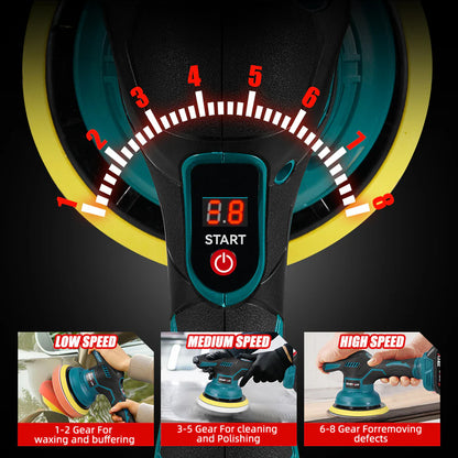 Cordless Car Buffer Polisher Compatible Makita 18V Brushless Polish Wax