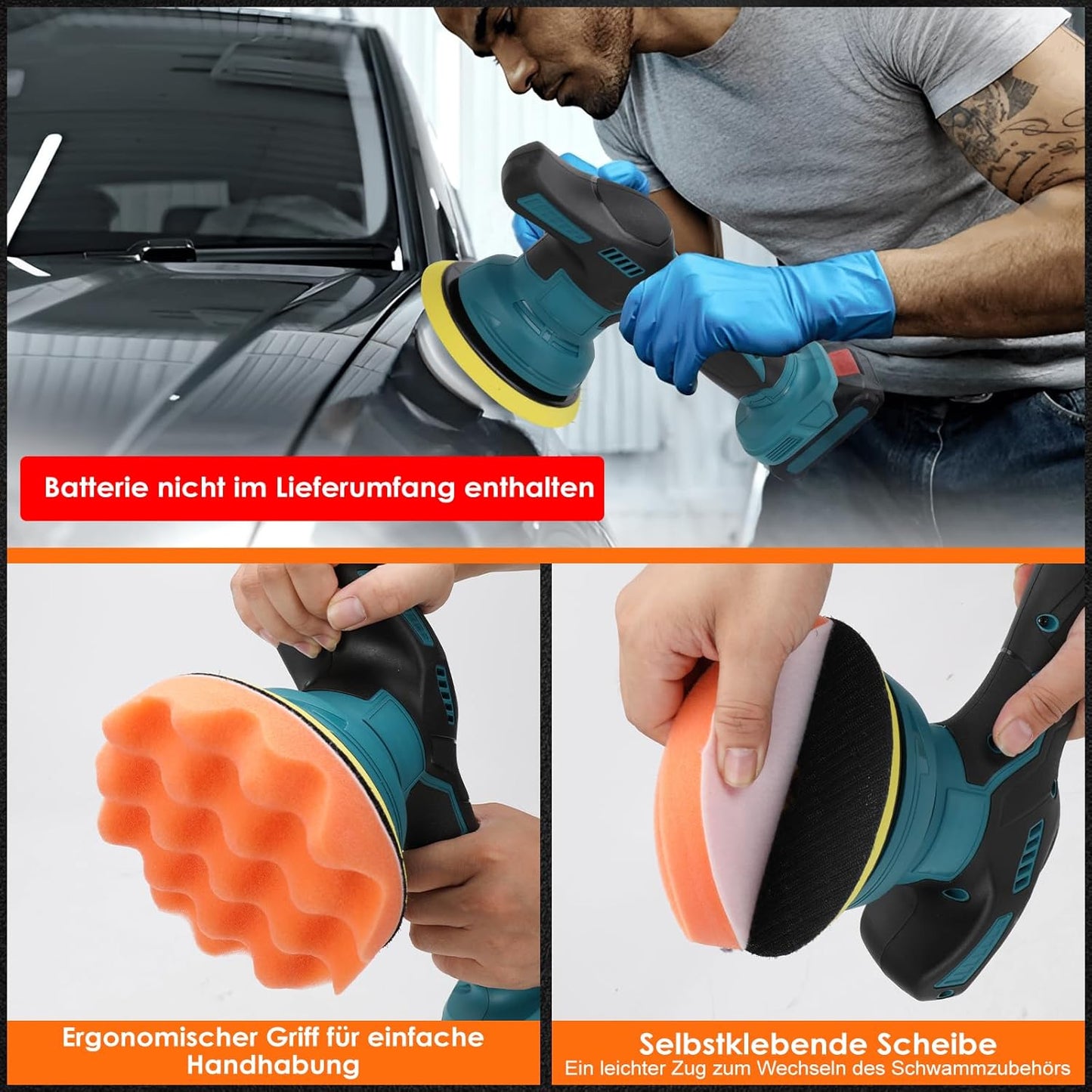 Cordless Car Buffer Polisher Compatible Makita 18V Brushless Polish Wax