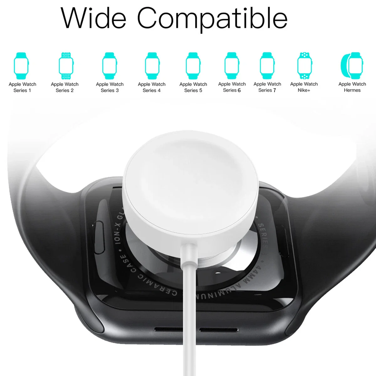 Top view of Apple Watch charger NZ showing sleek modern design