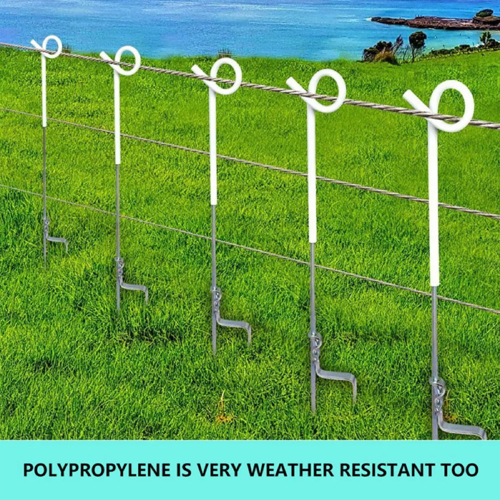 20x Electric Fence Pigtail Posts Steel Tape Fencing Electric Fencing