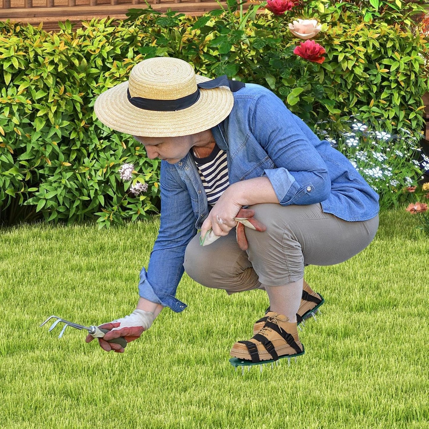 Lawn Aerators Spike Shoes Garden Spiked Sandals Lawn Spike Shoes