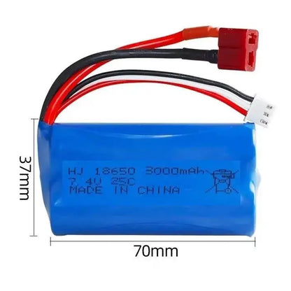 Rechargeable Battery for RC Car - 7.4V 3000mAh Li-ion