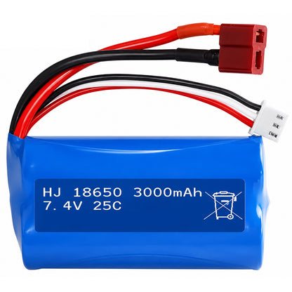 Rechargeable Battery for RC Car - 7.4V 3000mAh Li-ion