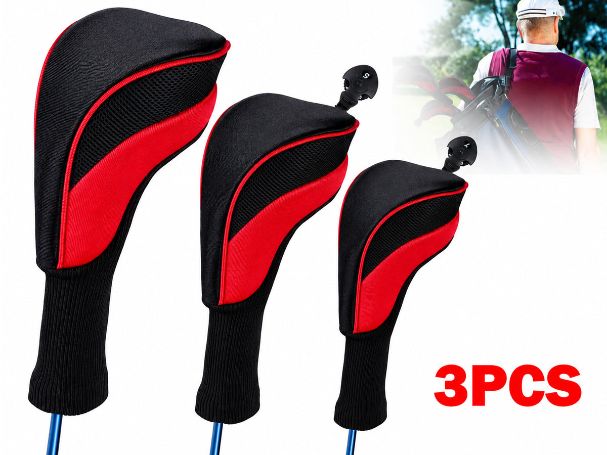 3pcs Golf Club Head Covers for Driver and Fairway Woods