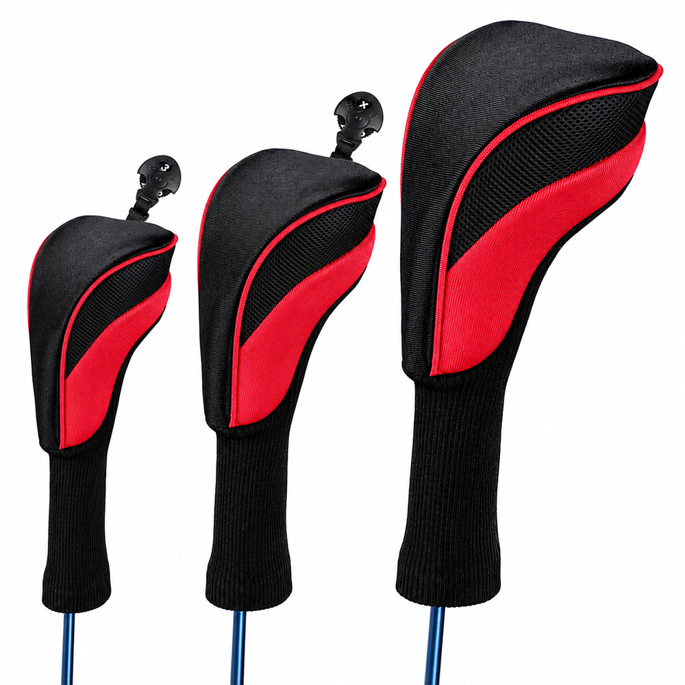3pcs Golf Club Head Covers for Driver and Fairway Woods