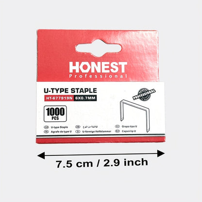 1000Pcs U-Shaped Staples Nails For Staple Gun Stapler Furniture