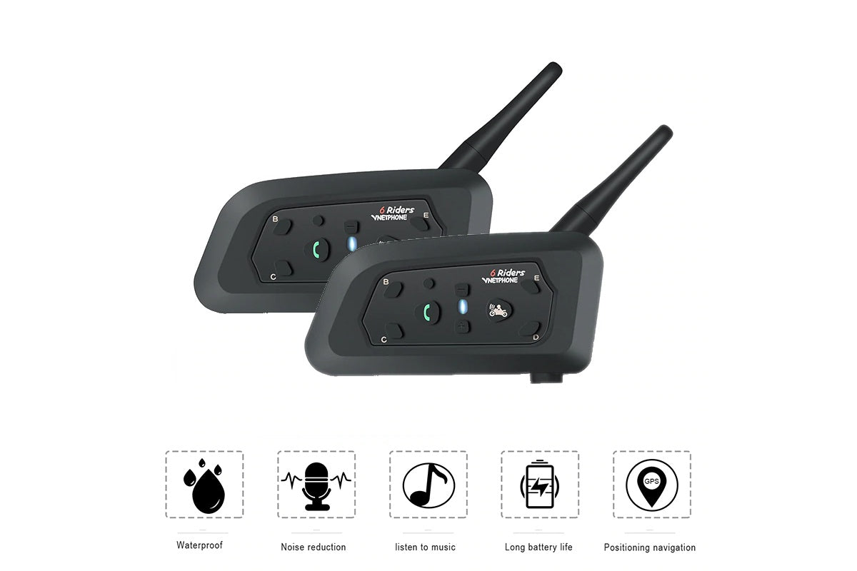 Close up of Bluetooth motorcycle helmet intercom headset rubber buttons