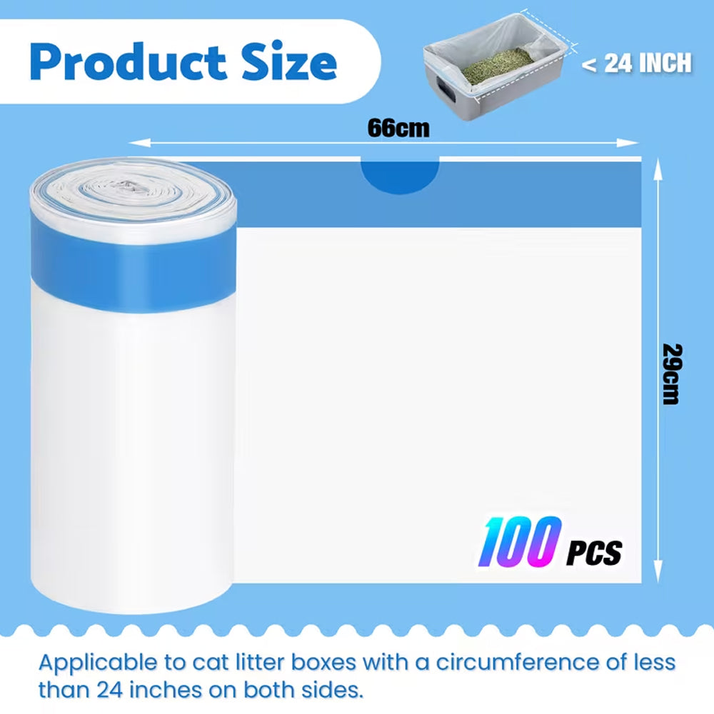 100 Pcs Cat Litter Box Garbage  Bags